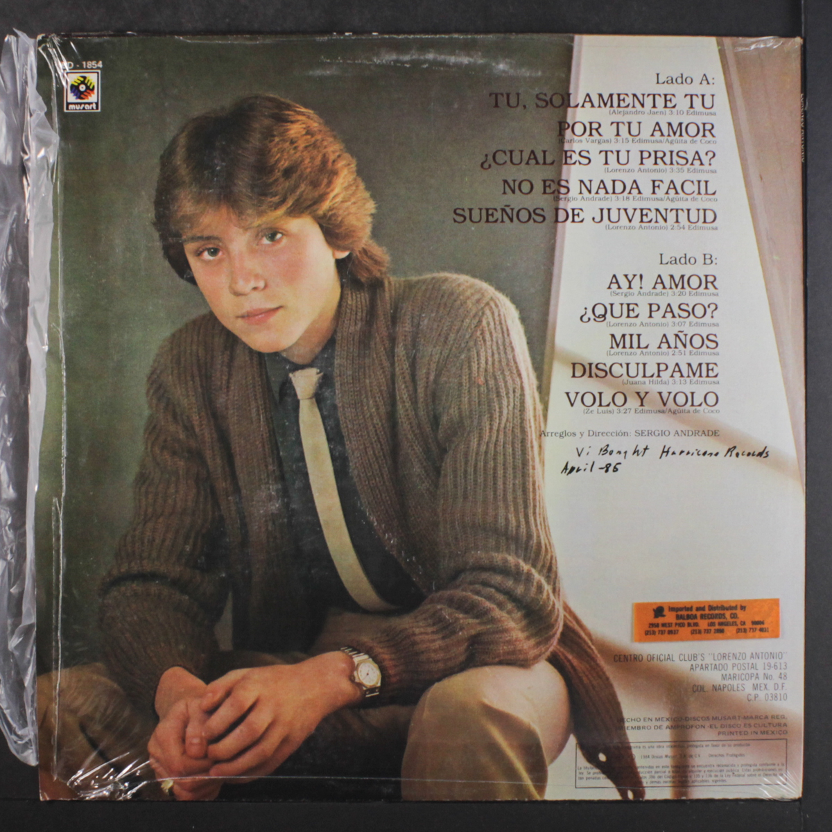 LORENZO ANTONIO: lorenzo antonio MUSART 12" LP 33 RPM - Picture 2 of 2